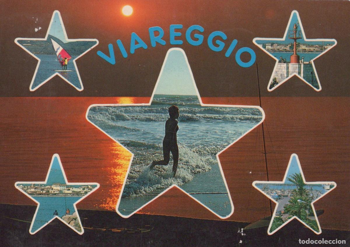 Cartoline: Italy Viareggio Sunset Beach Collage Windsurfing Lighthouse Seascape *YAR684