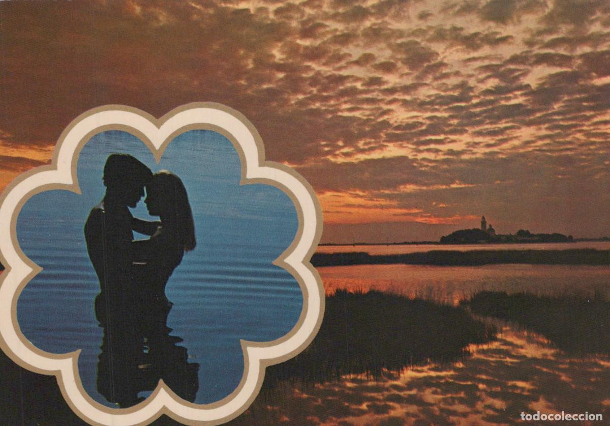 Postales: Italy Modena Couple Silhouette Sunset Lagoon Romantic *YAR734