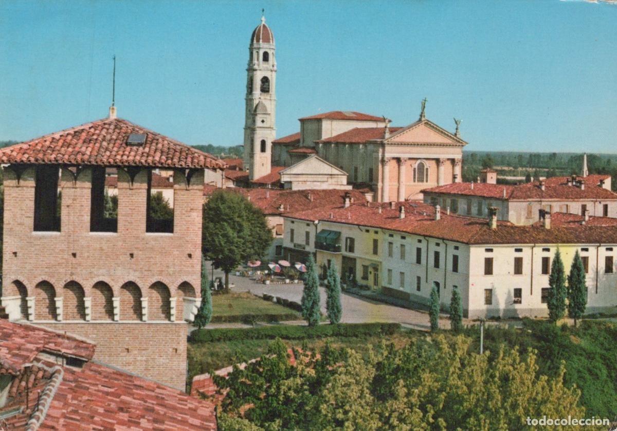 Postales: Italy Pontevico Abbey Church Bell Tower Rooftops Town View *YAR804