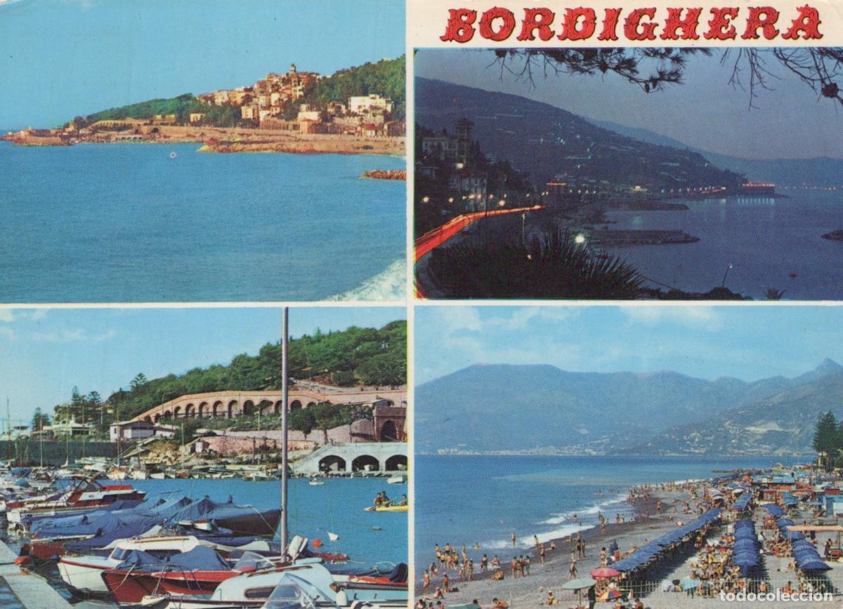 Postales: Italy Bordighera Coastal Views Harbor Beach Night Scene Multi View *YAR834