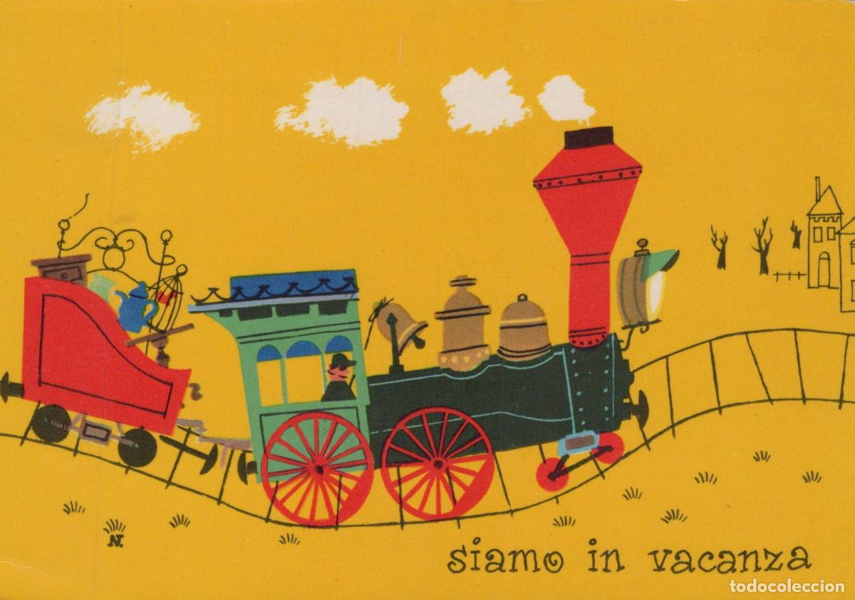 Cartes Postales: Italy Milan Cartoon Steam Train Siamo in Vacanza Holiday *YAR837