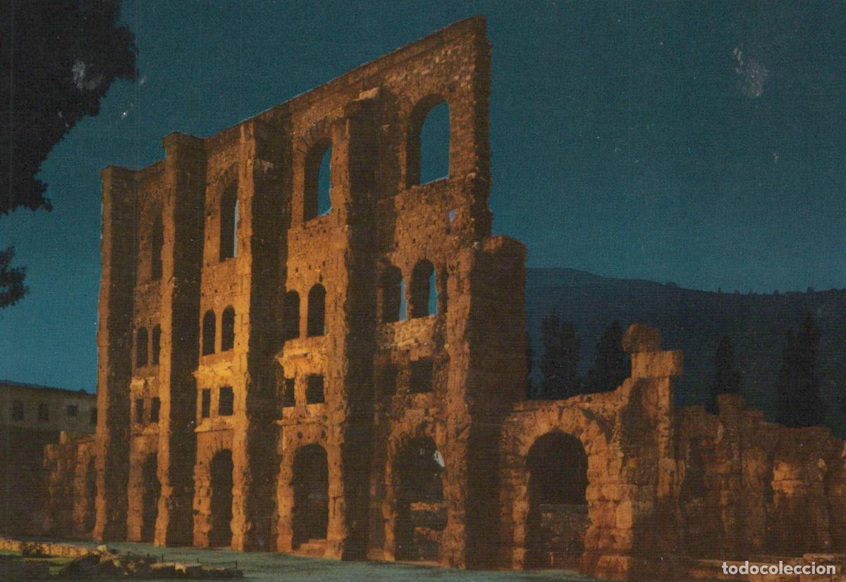 Cartoline: Italy Aosta Roman Amphitheater Ruins At Night Ancient Unposted *YAR915