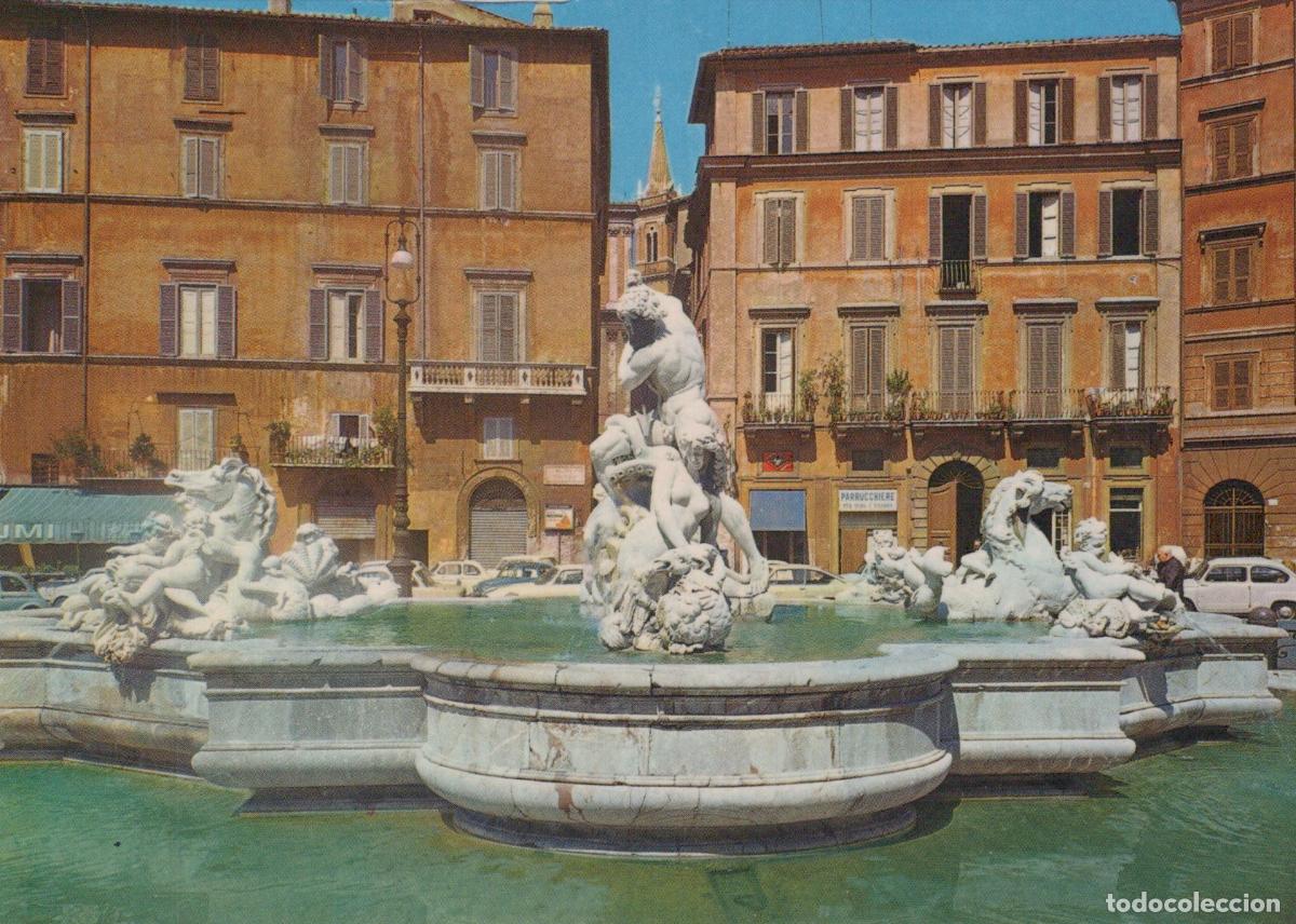 Cartes Postales: Italy Rome Piazza Navona Neptune S Fountain Historic City Unposted *YAR960