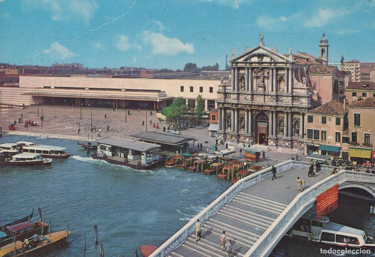 Postales: Italy Venice Grand Canal Santa Lucia Station Church Bridge Boats *YAR990