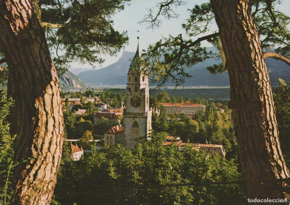 Cartoline: Italy Meran View of City With Church Tower and Mountains Tappeinerweg *YAS018