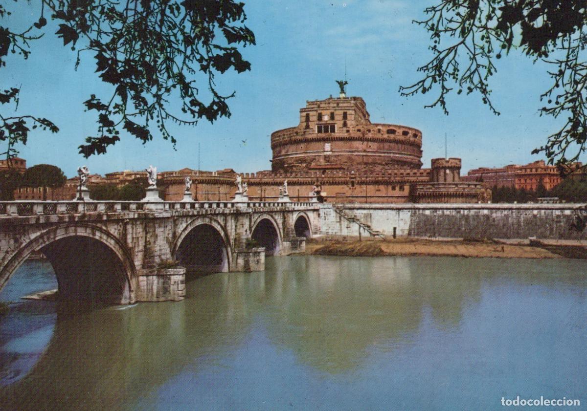 Postkarten: Italy Rome Sant Angelo Bridge and Castel Sant Angelo Tiber Unposted *YAS059