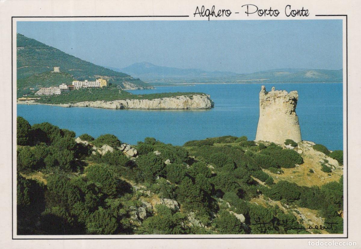 Postkarten: Italy Alghero Porto Conte Sardinia Coastal View With Ancient Tower *YAS061