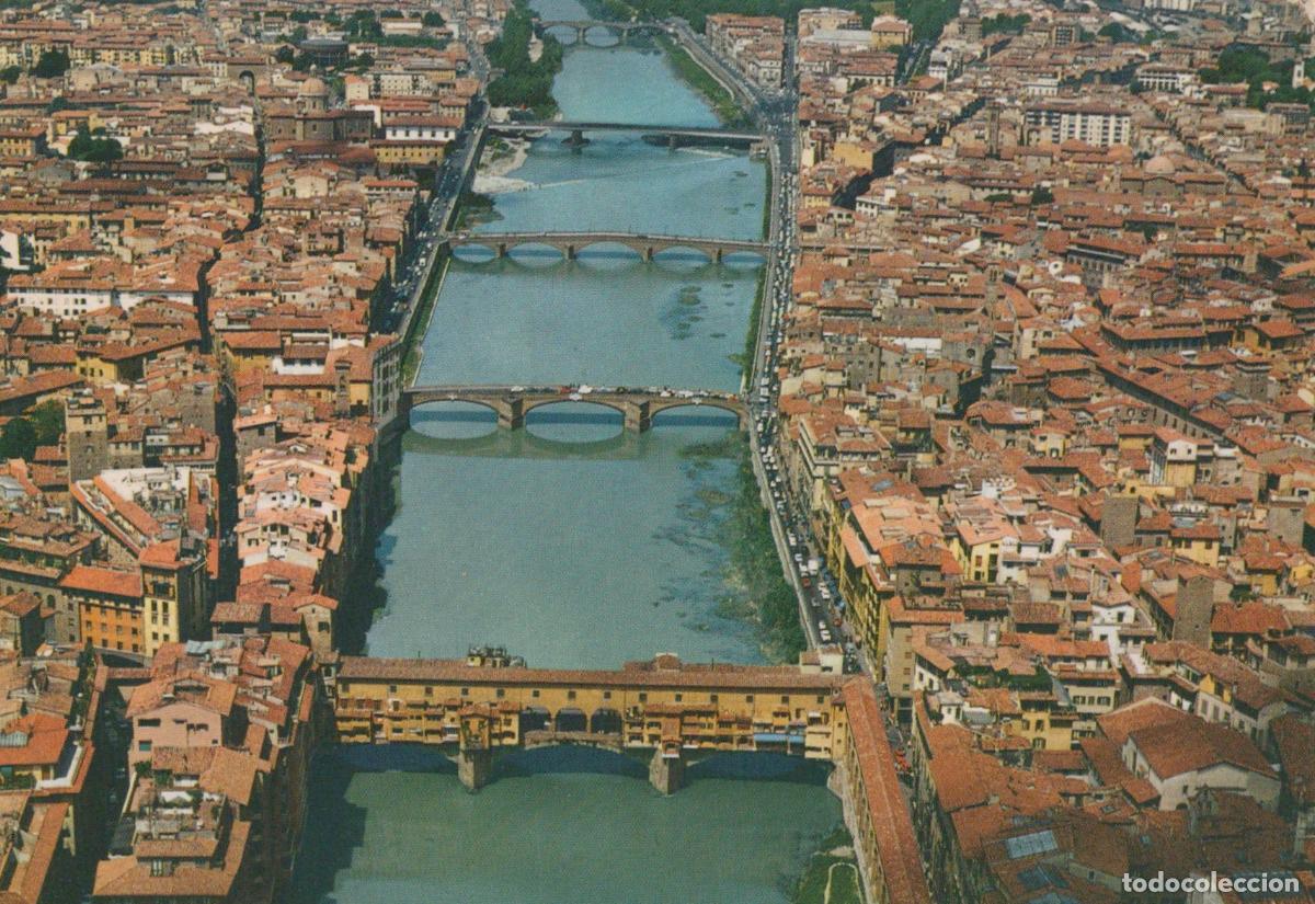 Postkarten: Italy Florence Aerial View Bridges Over Arno River Ponte Unposted *YAS066