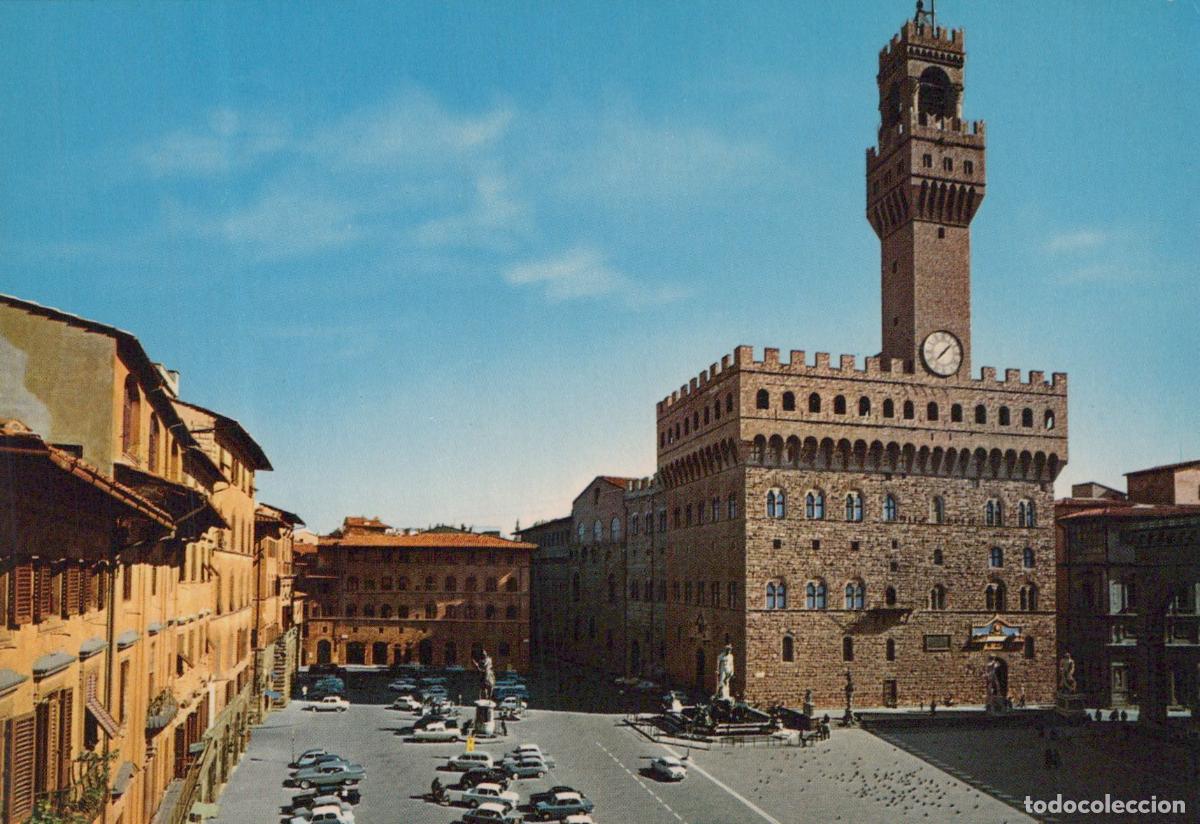 Postkarten: Italy Florence Piazza della Signoria Palazzo Vecchio Square Unposted *YAS067