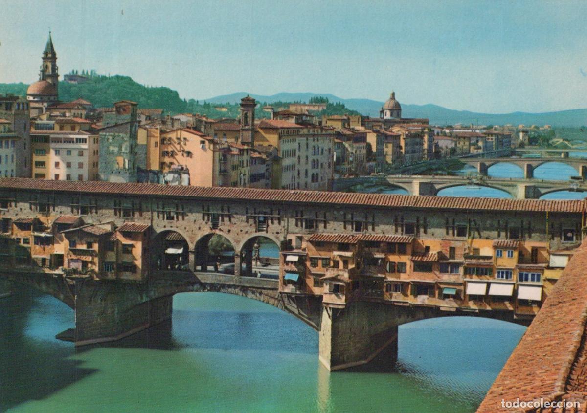 Postkarten: Italy Florence Ponte Vecchio Bridge Arno River Cityscape Unposted *YAS073