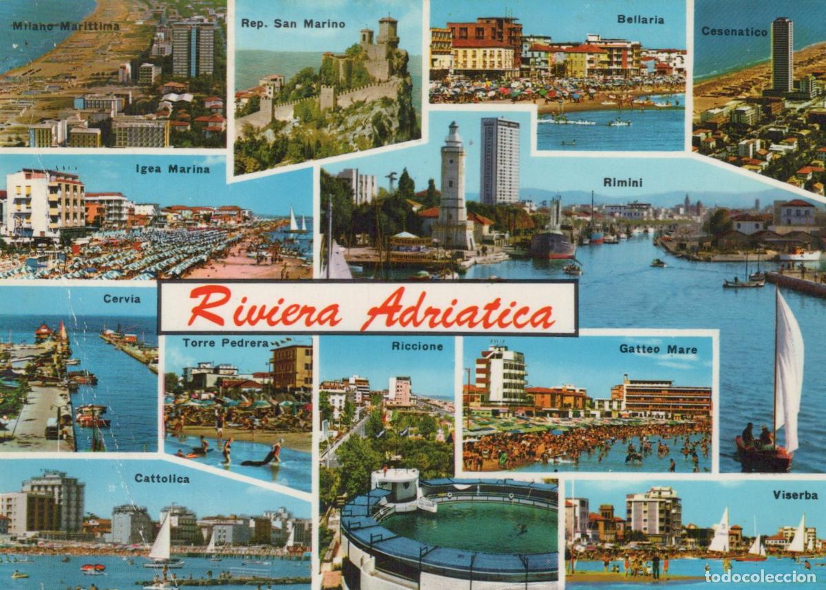 Postcards: Italy Rimini Riviera Adriatica Multi View Riccione Bellaria Cesenatico *YAS084