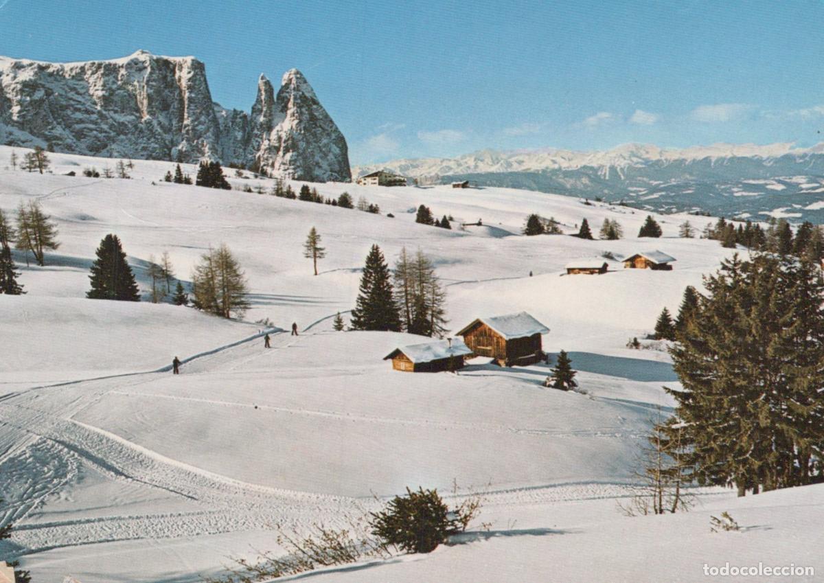 Postales: Italy Bolzano Seiseralm Dolomites Winter Landscape With Skiers and *YAS109