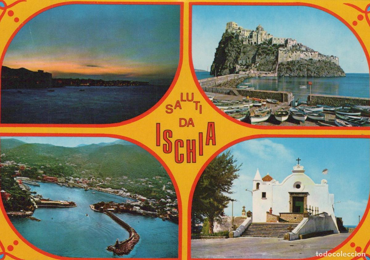 Postales: Italy Ischia Aragonese Castle Port Sunset Church Multi View *YAS115