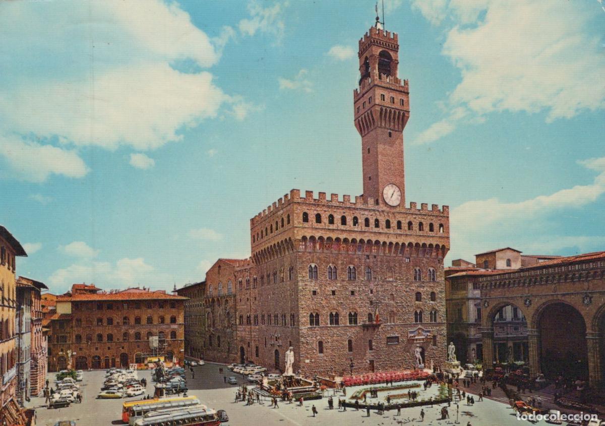 Postales: Italy Florence Piazza della Signoria Palazzo Vecchio and Fountain *YAS127