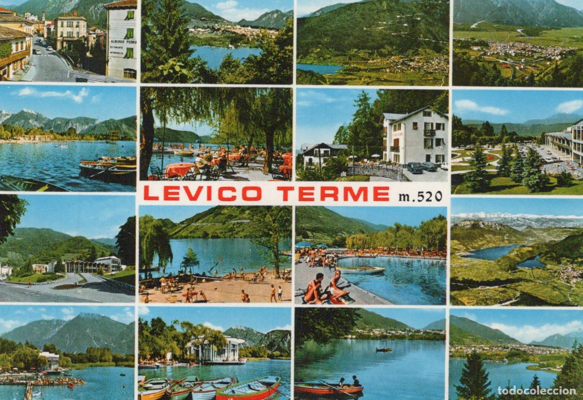 Postkarten: Italy Levico Terme Multi View Lake Mountains Town Vintage *YAS129
