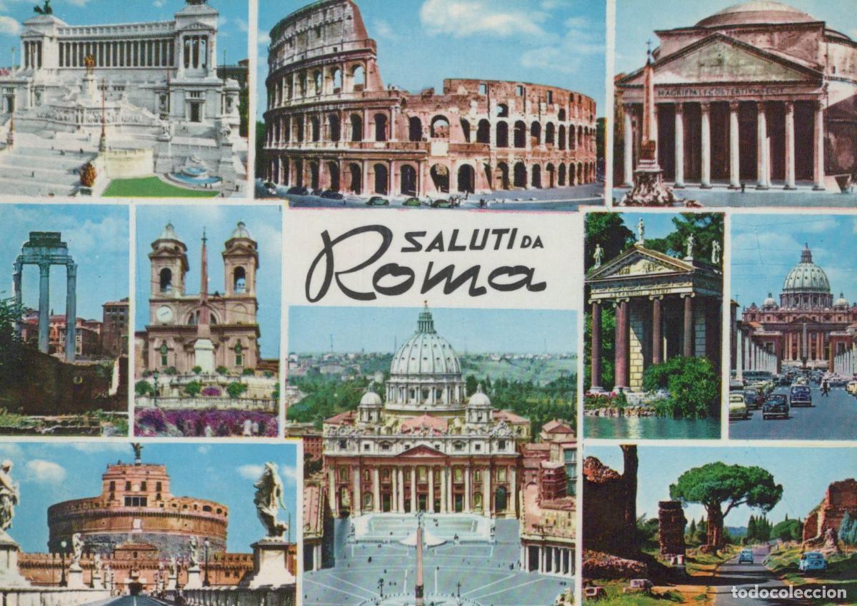 Postales: Italy Rome Multi View Colosseum Pantheon St Peter S Basilica 1971 *YAS158
