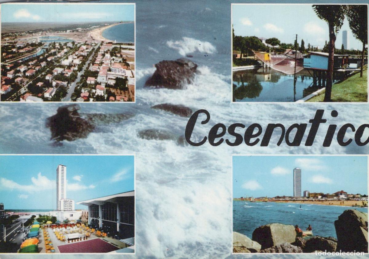 Postales: Italy Cesenatico Multi View Beach Coastline Buildings Sea Waves 1962 *YAS160