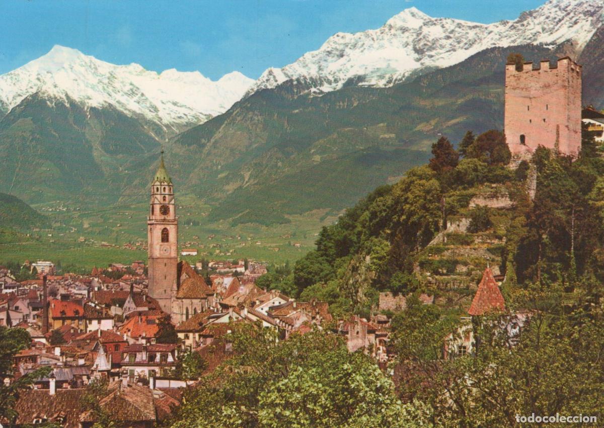 Postales: Italy Merano Panorama With Pulverturm Castle and Church Tower South *YAS164