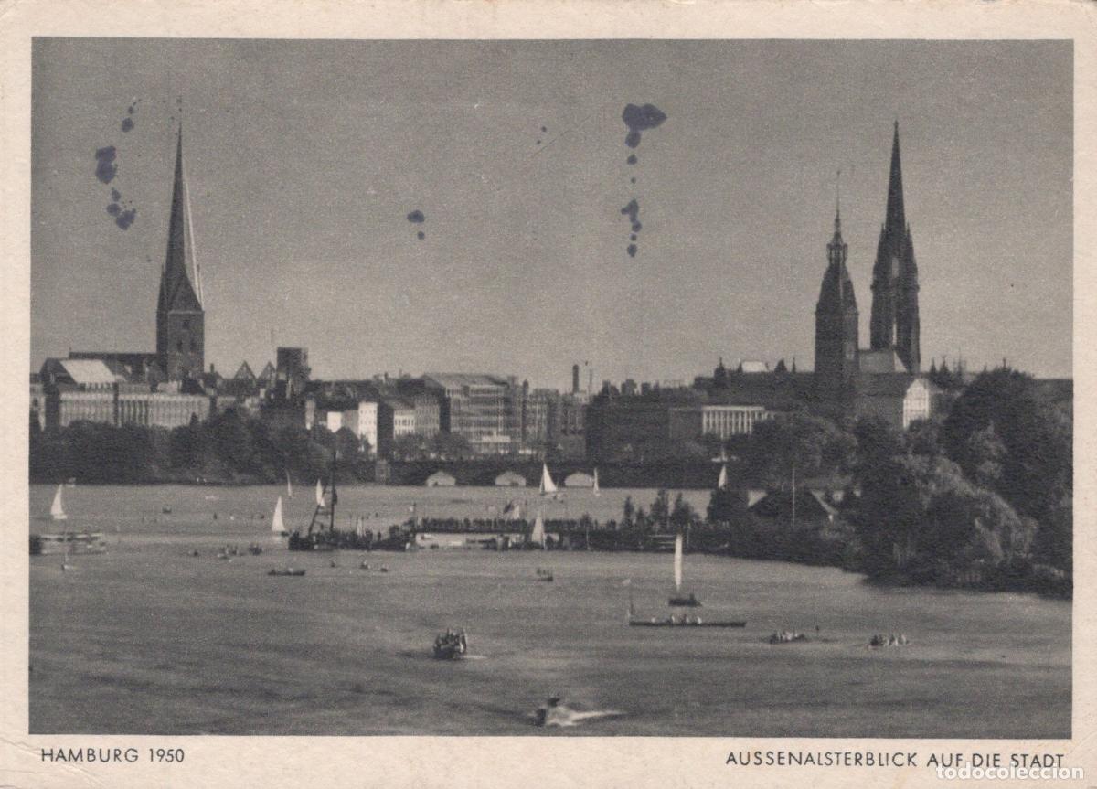 Postales: Germany Hamburg Aussenalsterblick Auf die Stadt Boats On Lake 1950s *YAS180