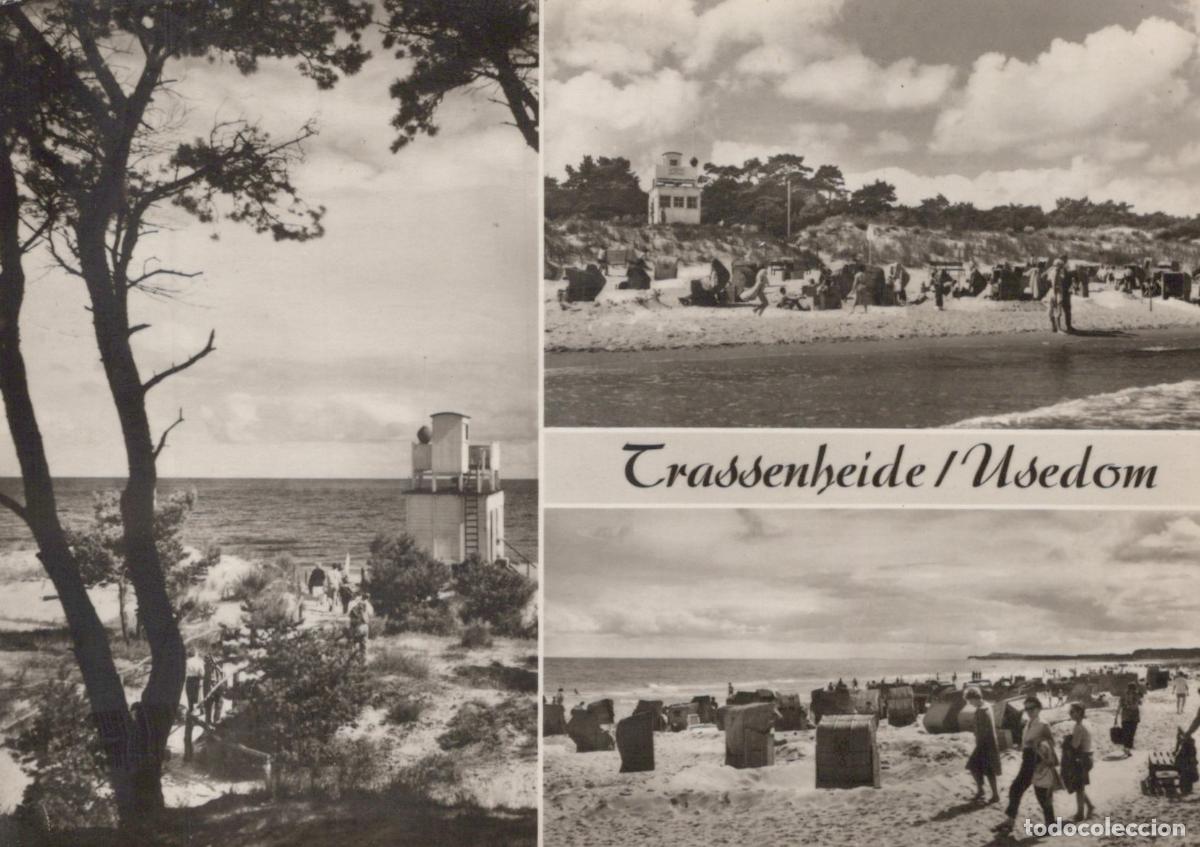 Postales: Germany Trassenheide Usedom Beach Lighthouse People 1950s Vintage *YAS188