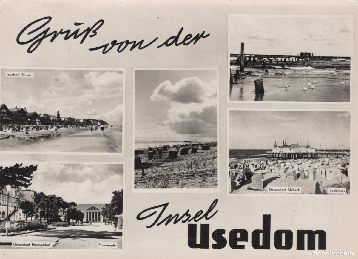 Cartoline: Germany Usedom Gruss von der Insel Seebad Bansin Heringsdorf Ahlbeck *YAS190