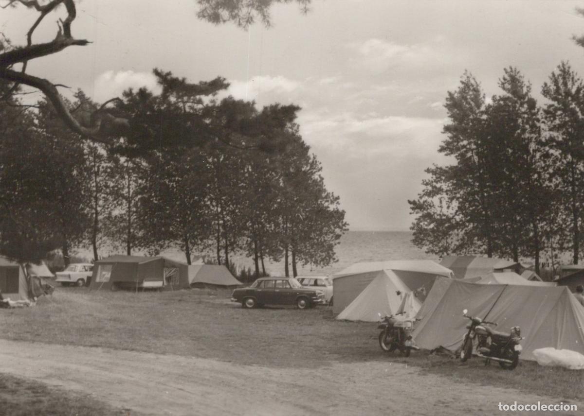 Cartoline: Germany Alt Schwerin Kr Waren am Plauer See Camping Site With Tents Cars *YAS218