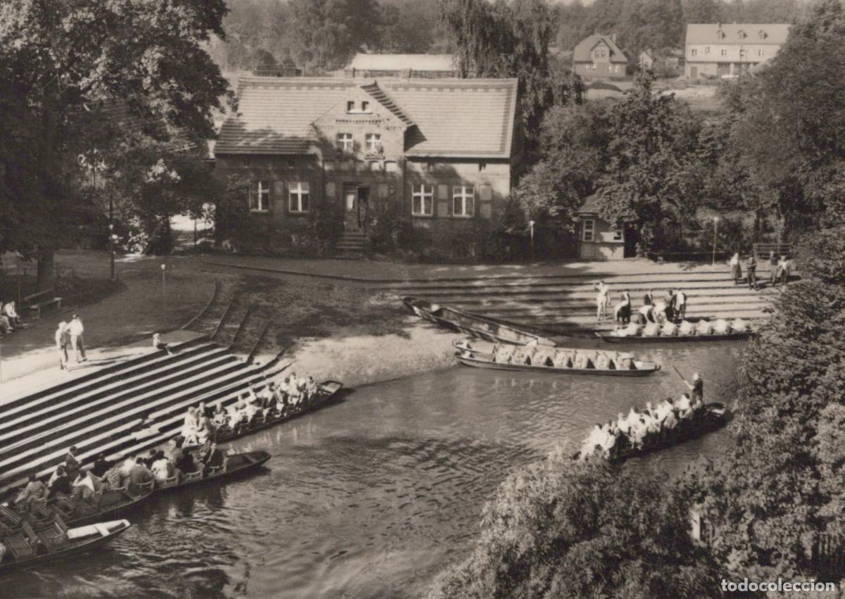 Postcards: Germany Burg Spreewald Harbor Boats With People Real Photo Unposted *YAS228
