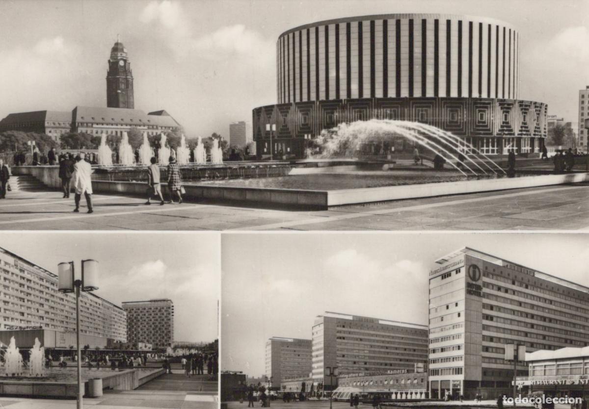 Postcards: Germany Dresden Prager Stra&szlig;e Modern Architecture Fountain Hotel Newa *YAS293
