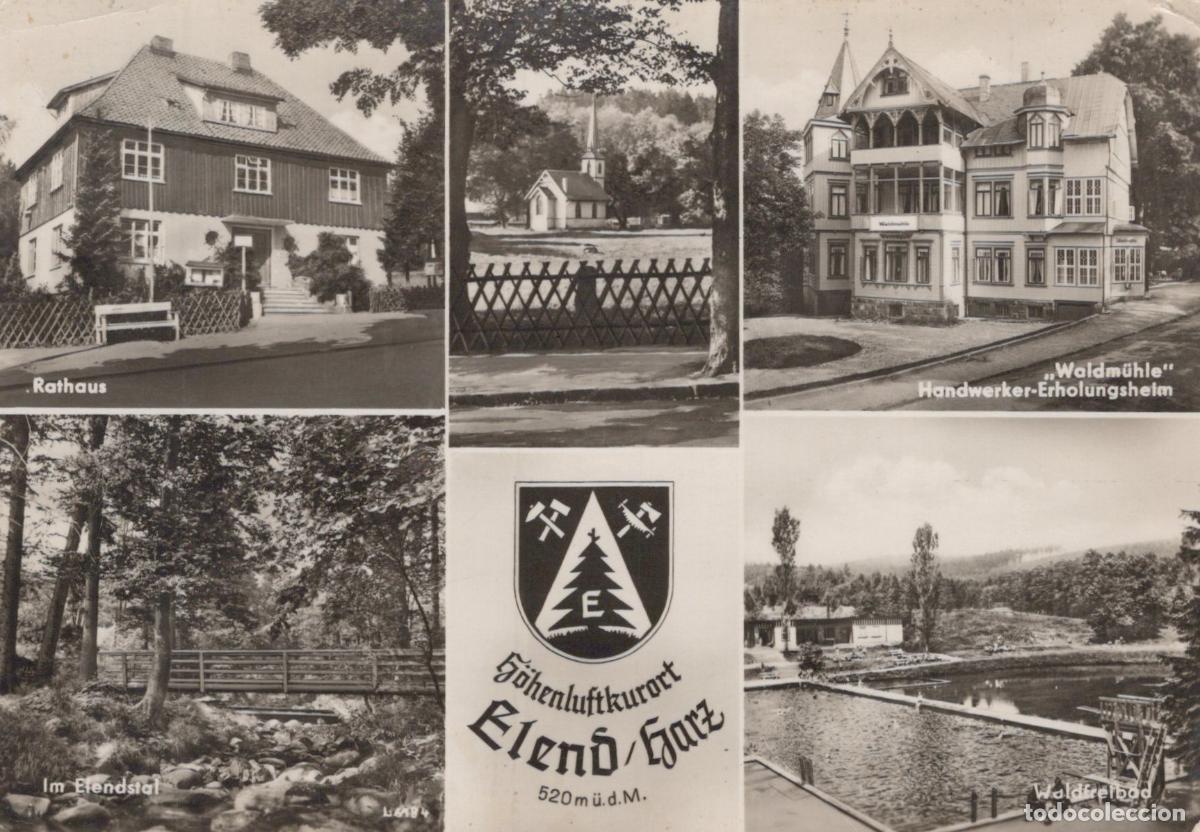 Postcards: Germany Elend Harz Multi View Rathaus Waldm&uuml;hle Elendstal Waldfreibad *YAS242