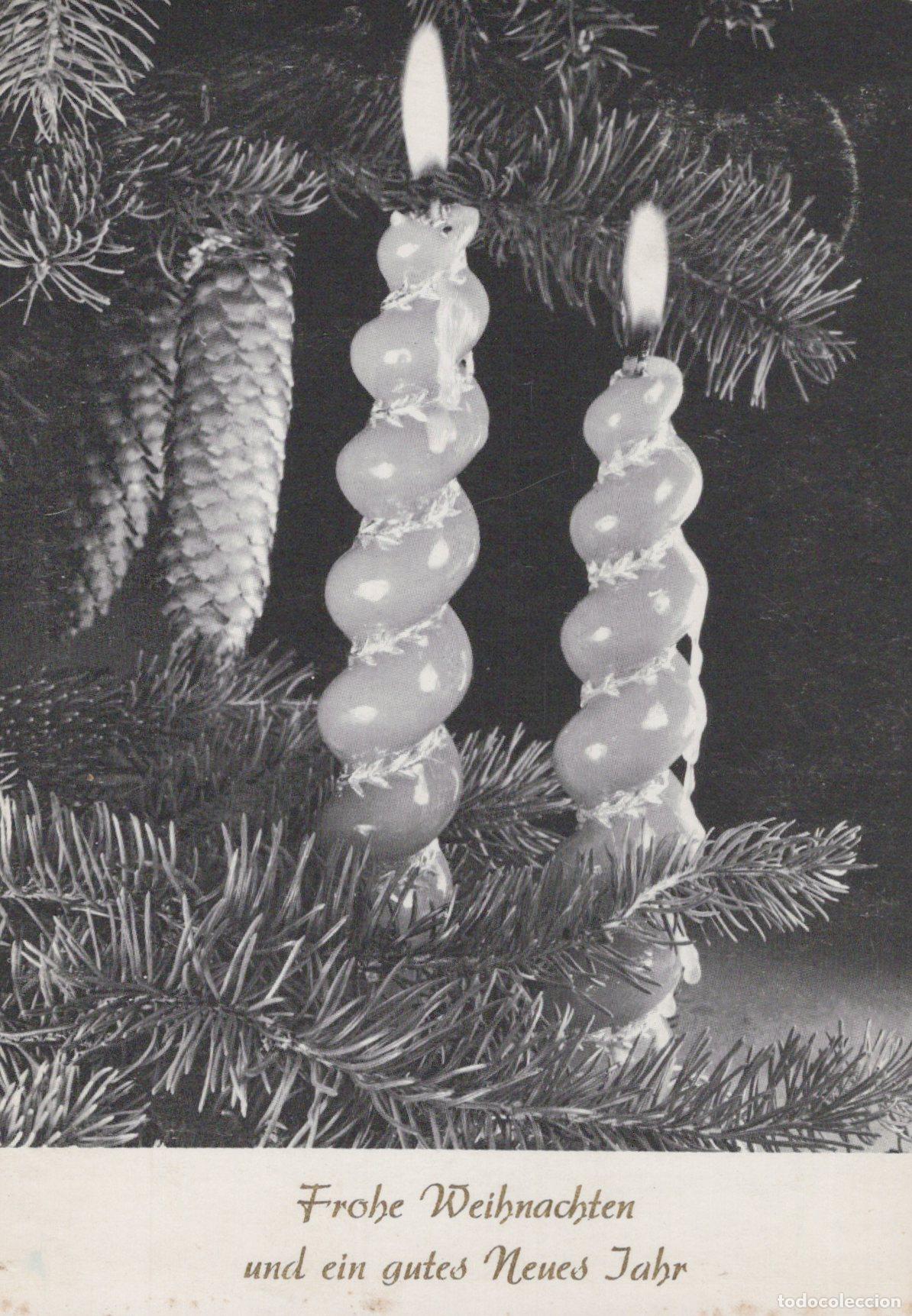 Postcards: Germany Lorsch Christmas Tree With Two Lit Spiral Candles Frohe *YAS344