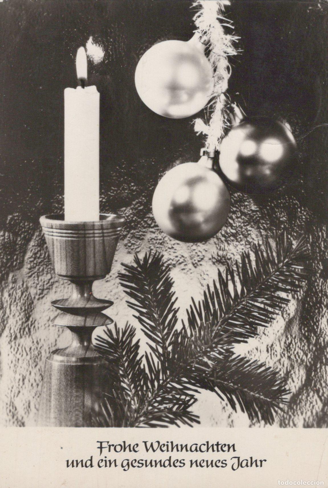 Postcards: Germany Berlin Christmas Candle Ornaments Pine Branch Frohe Weihnachten *YAS379