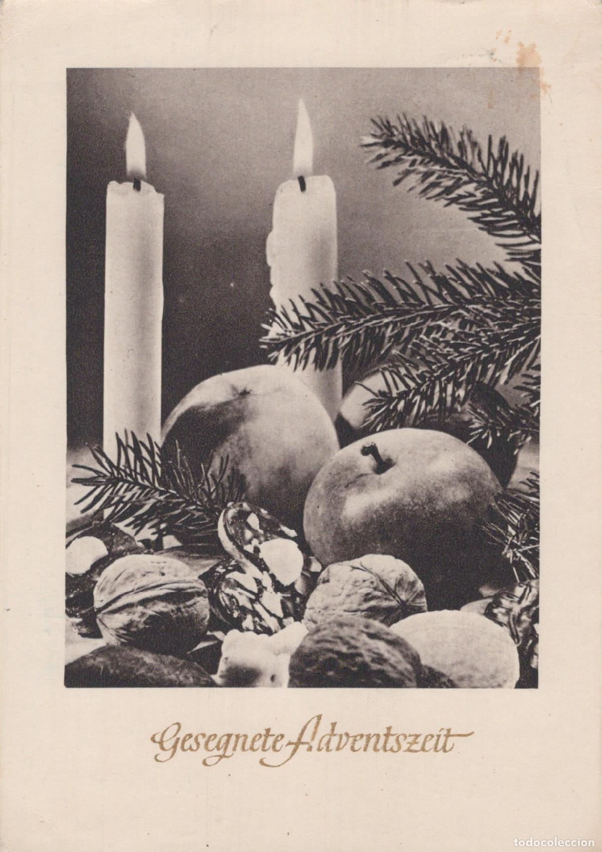 Postales: Germany Magdeburg Christmas Still Life With Candles Apples Walnuts Fir *YAS404