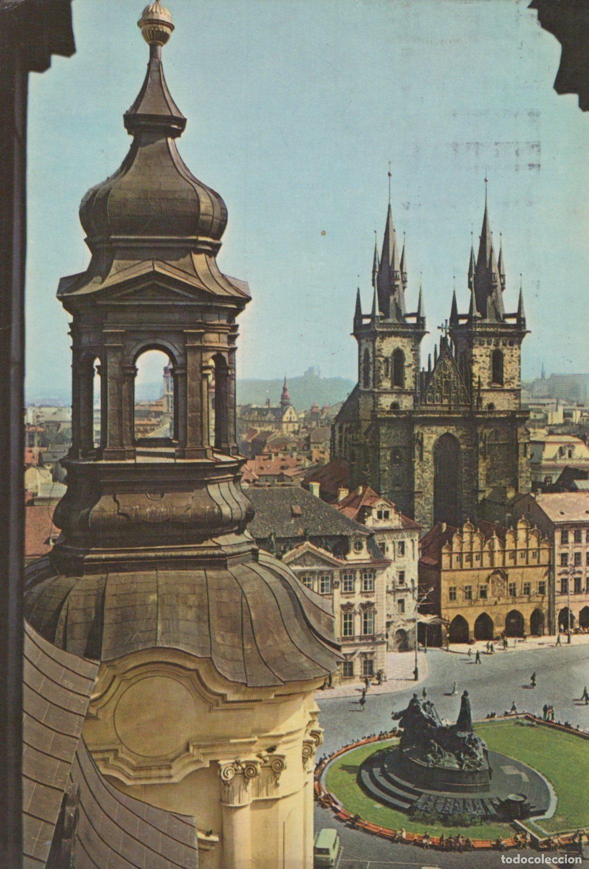 Postcards: Czech Republic Prague Old Town Square Tyn Church Jan Hus Monument City *YAS424