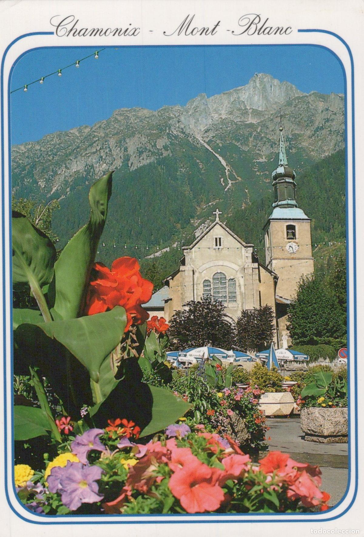 Postales: France Chamonix Mont Blanc Church of Saint Michel Alpine Landscape *YAS494