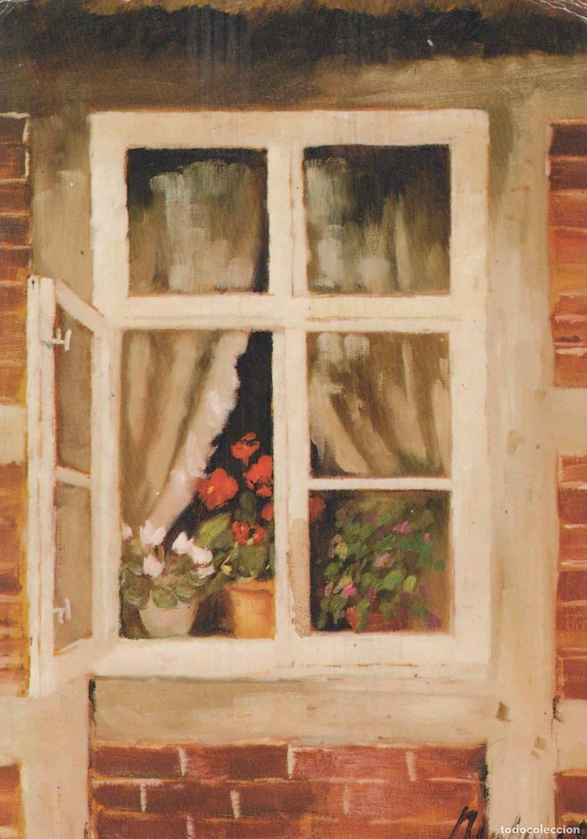 Postcards: Germany M&uuml;nster Art Painting Farmhouse Window With Flowers Unposted *YAS416