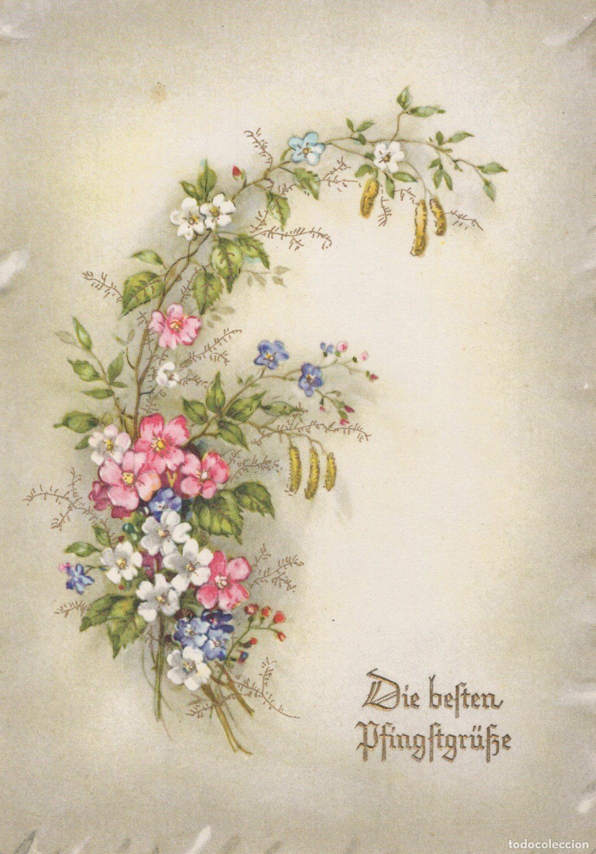 Postales: Floral Arrangement Pentecost Greetings Unposted *YAS630