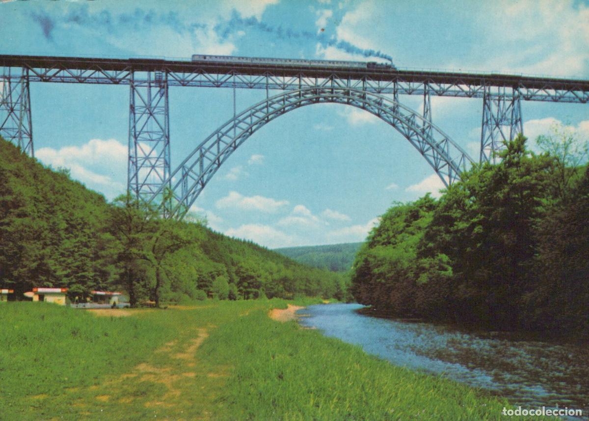 Postcards: Germany Remscheid M&uuml;ngsten Bridge Highest Railway Bridge Train Unposted *YAS680