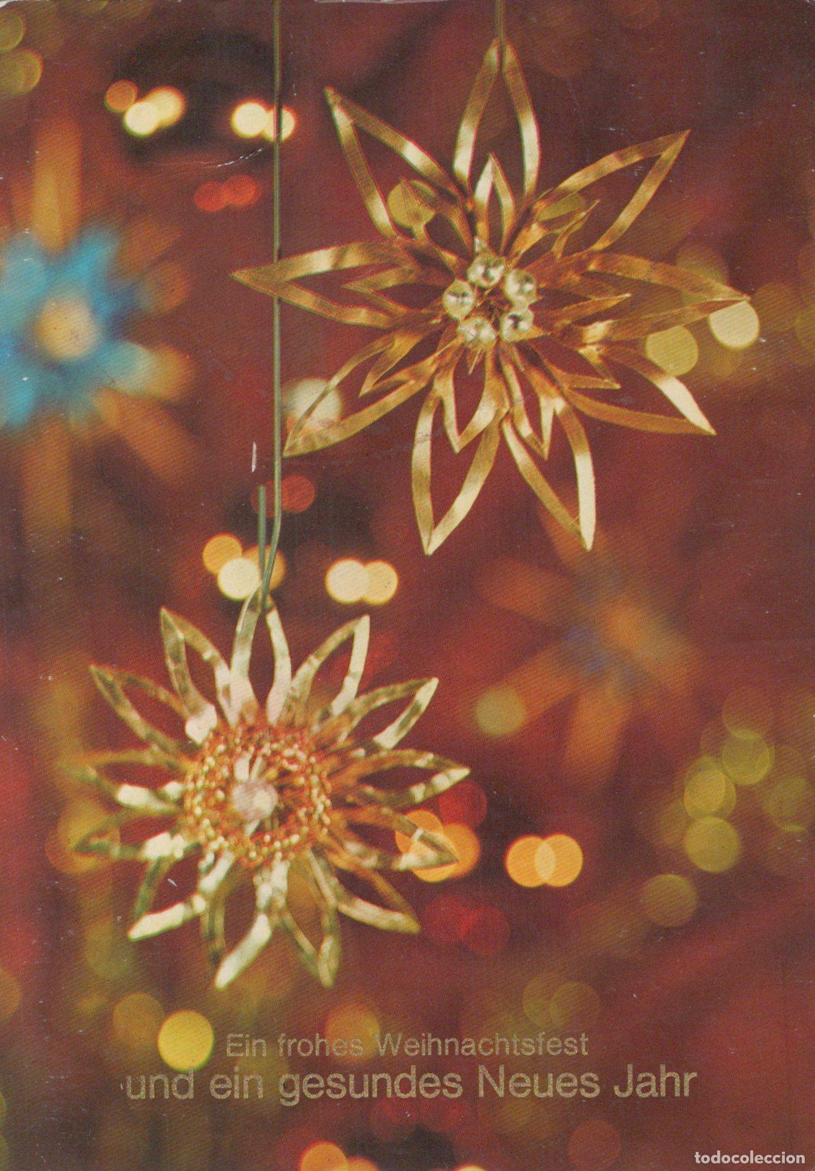 Postcards: Germany Berlin Christmas Golden Star Ornaments Festive Holiday Season *YAS642