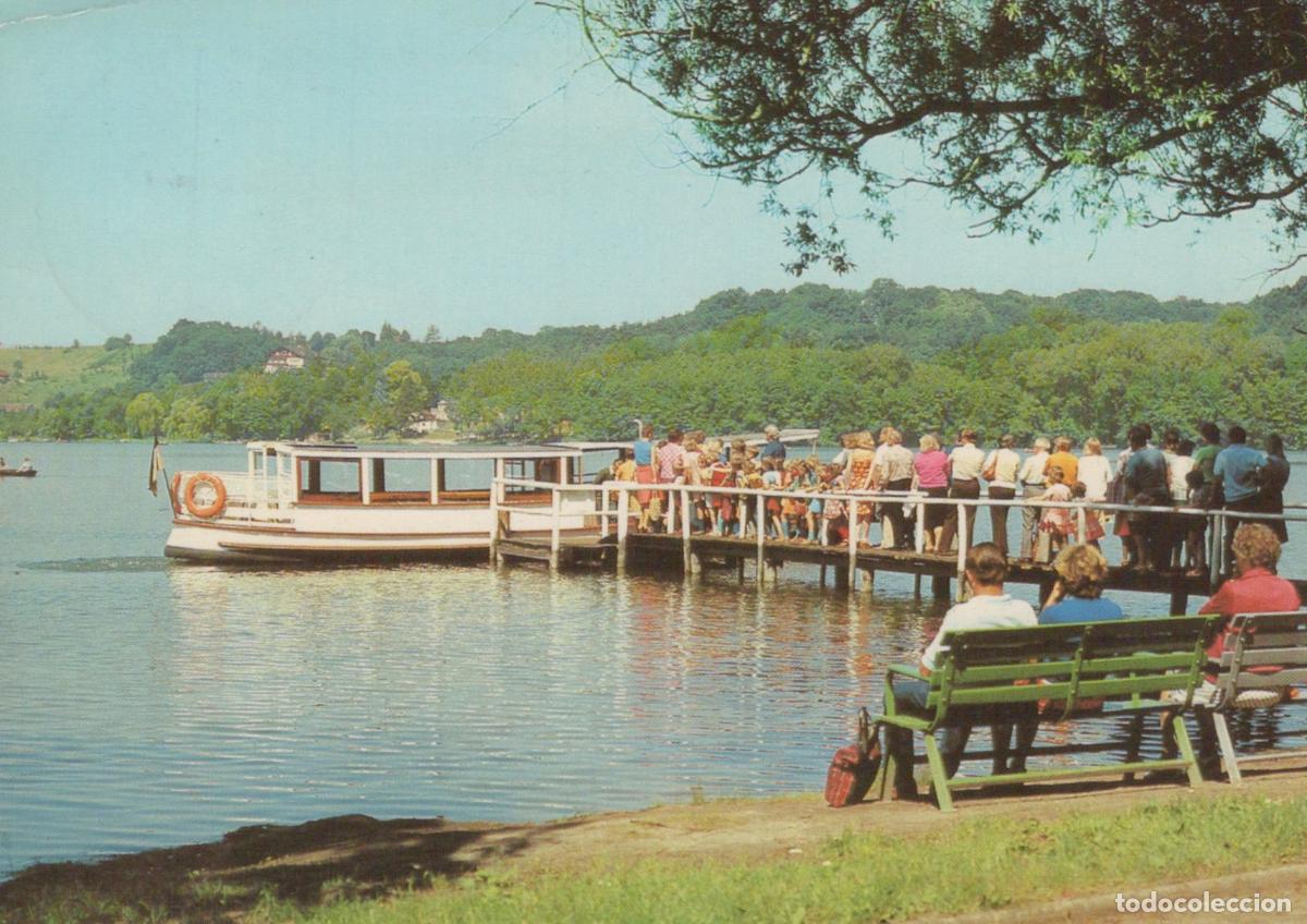 Postcards: Germany Buckow Scherm&uuml;tzelsee Lake People Boarding Passenger Boat *YAS785