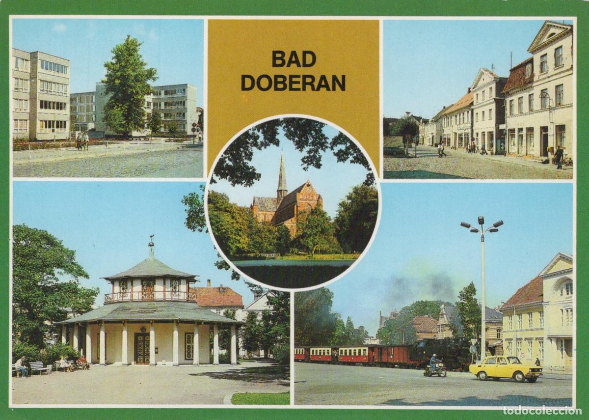 Postkarten: Germany Bad Doberan Multi View Molli Steam Train Architecture Town *YAS790
