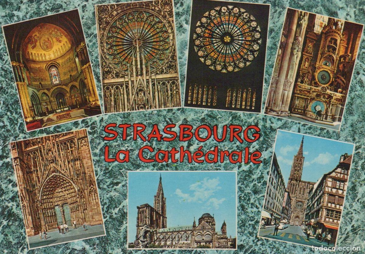 Postais: France Strasbourg La Cath&eacute;drale Multi View Architecture Stained Unposted *YAS717
