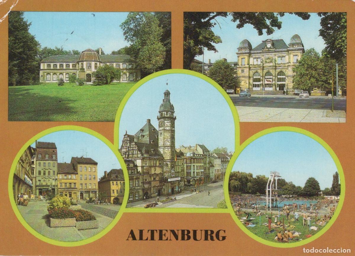 Postcards: Germany Altenburg Multi View Architecture Cityscape Swimming Pool 1970s *YAS787