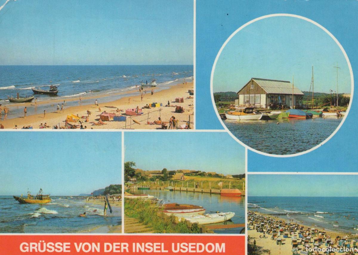 Postcards: Germany Usedom Island Beaches Boats Collage Vintage *YAS792