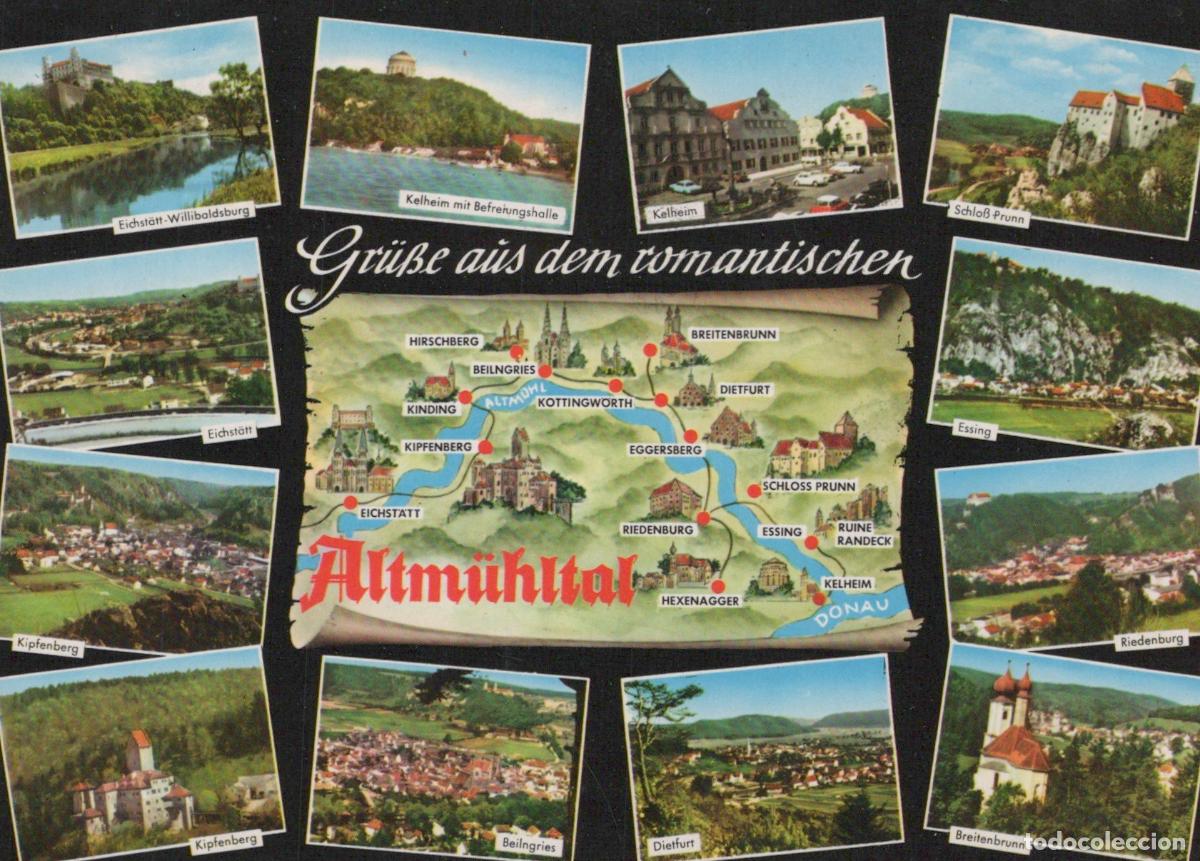 Postkarten: Germany Altm&uuml;hltal Romantic Multi View With Map and Castles Unposted *YAS797