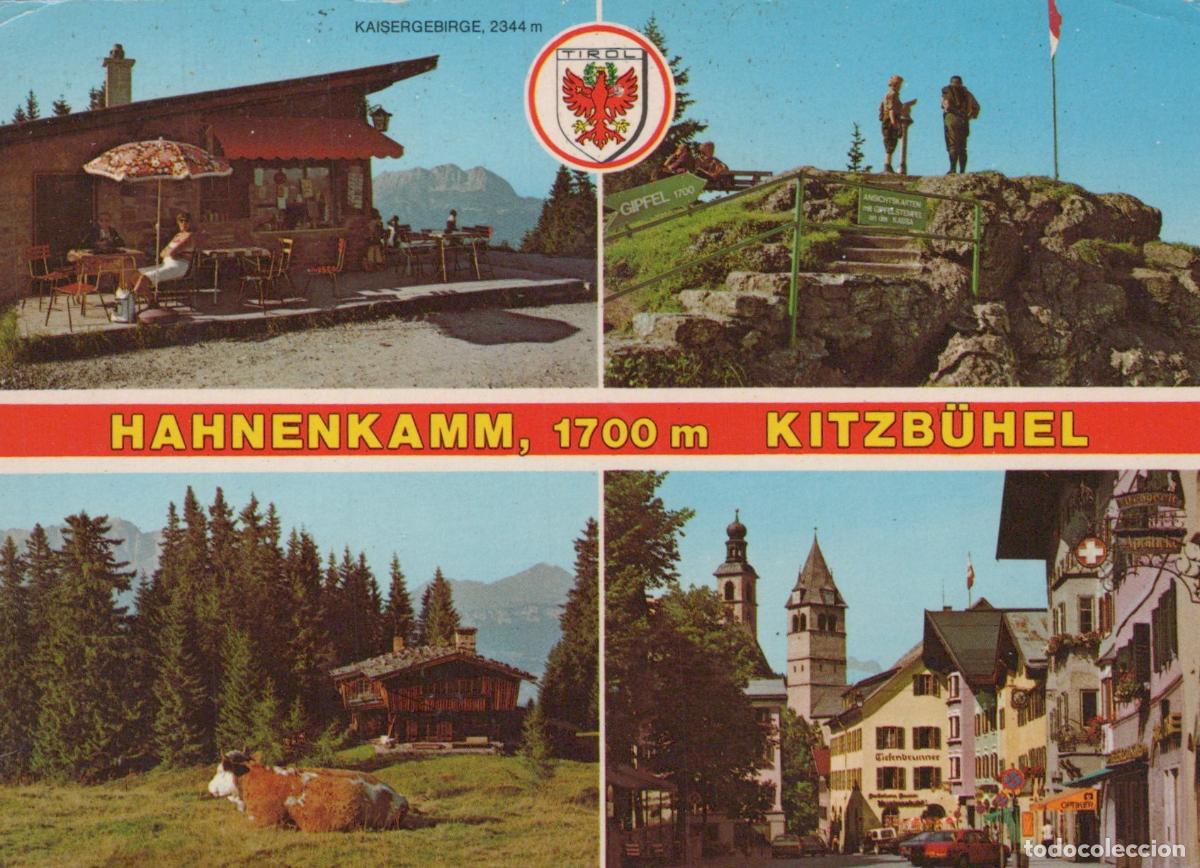 Postkarten: Austria Kitzb&uuml;hel Hahnenkamm Alpine Views Restaurant Town Cow *YAS967