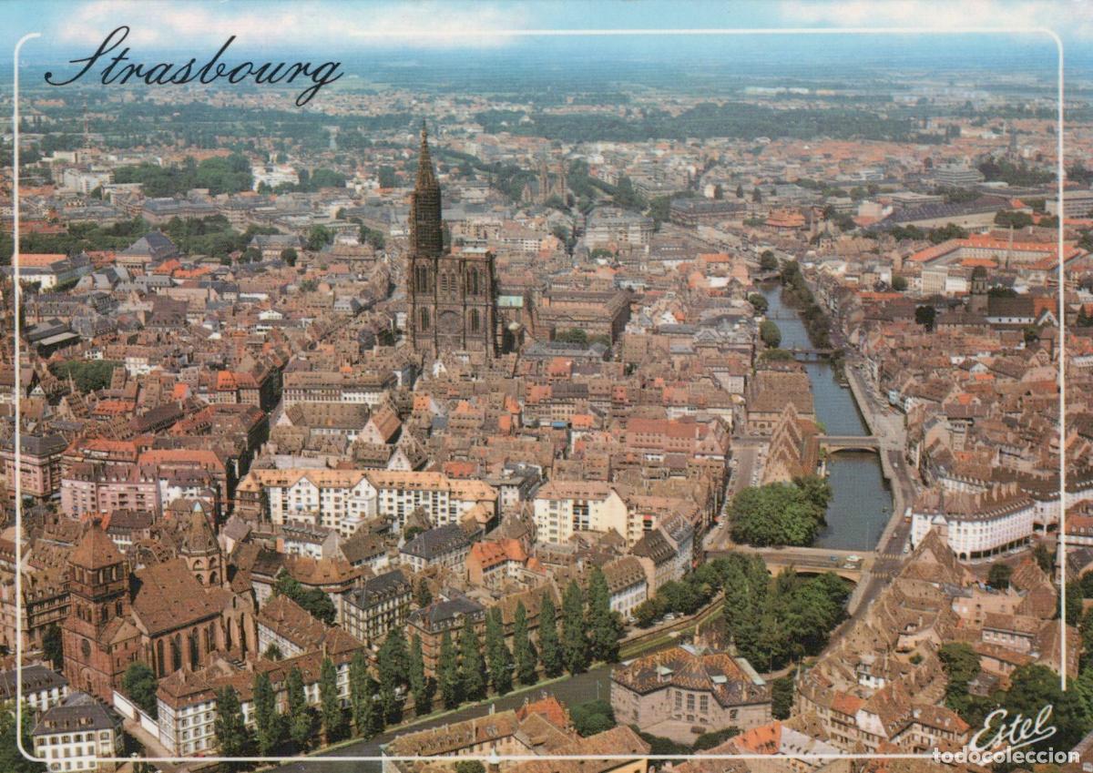 Cartoline: France Strasbourg Aerial View Saint Thomas Church Cathedral Unposted *YAS914