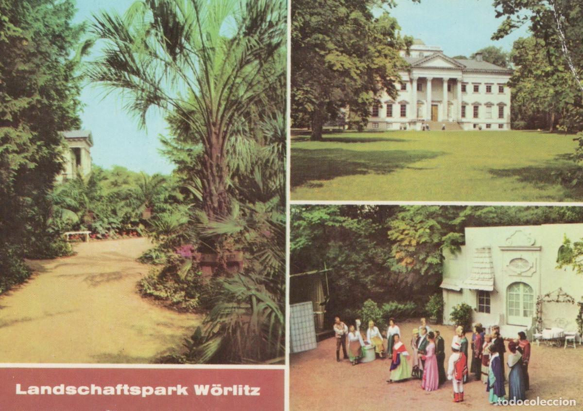 Cartoline: Germany W&ouml;rlitz Landscape Park Palm Garden Castle Parktheater Unposted *YAS939