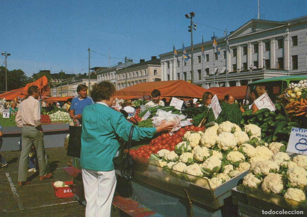Postais: Finland Helsinki Kauppatori Market Square People Shopping Unposted *YAR010