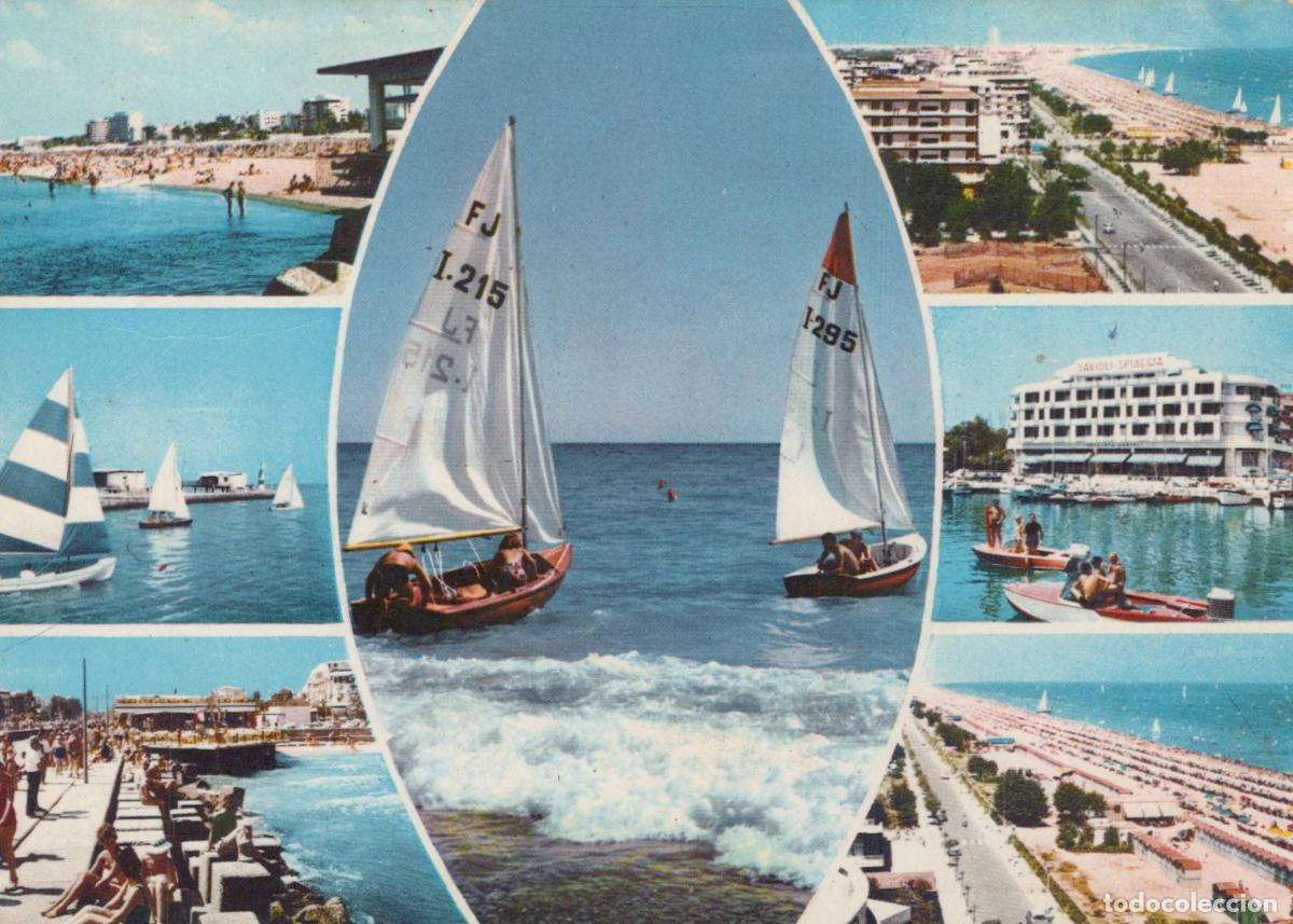 Postais: Italy Rimini Adriatic Riviera Beach Resort Sailboats Coastal View *YAR029