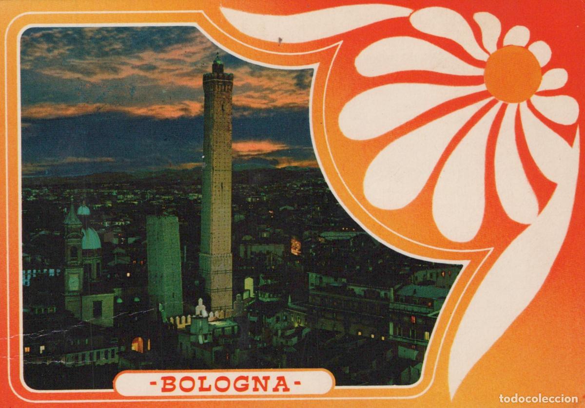 Postais: Italy Bologna Night Panorama Asinelli Garisenda Towers Cityscape Vintage *YAR028